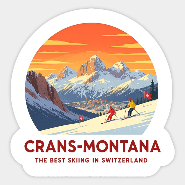 Crans-Montana Switzerland Skiing The Best Place Ever Sticker by Art2Wear
